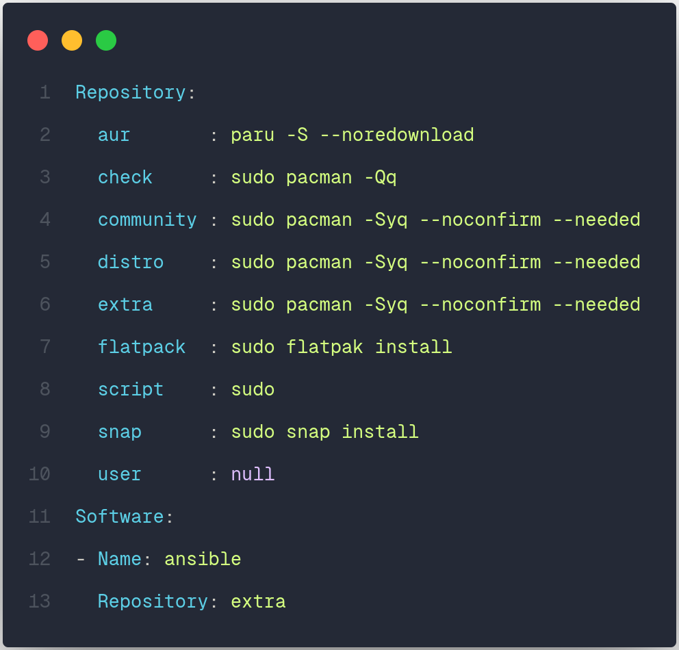 yaml file